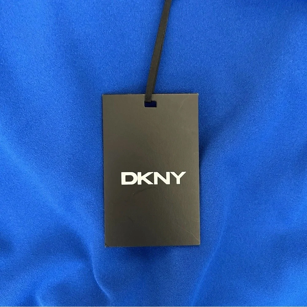 DKNY Women's Dress Royal Blue Pleated Sides Sleeveless Size 6 - NWT $129 - Picture 14 of 16